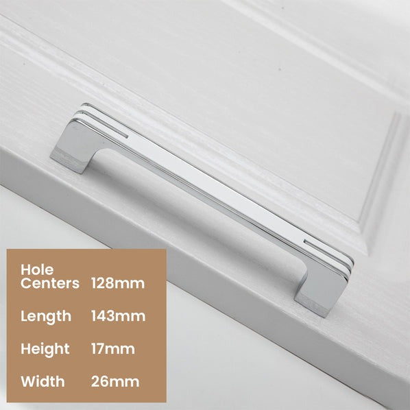 Black and Chrome Modern Cabinet Handles for Kitchen and Drawers