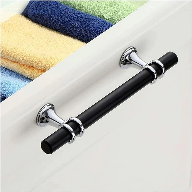 Black Silver Zinc Alloy Fashion Kitchen Cabinet Handles