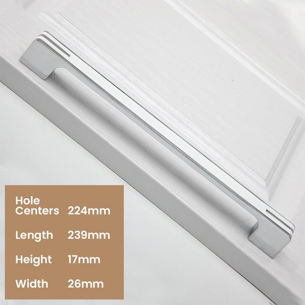 Black and Chrome Modern Cabinet Handles for Kitchen and Drawers