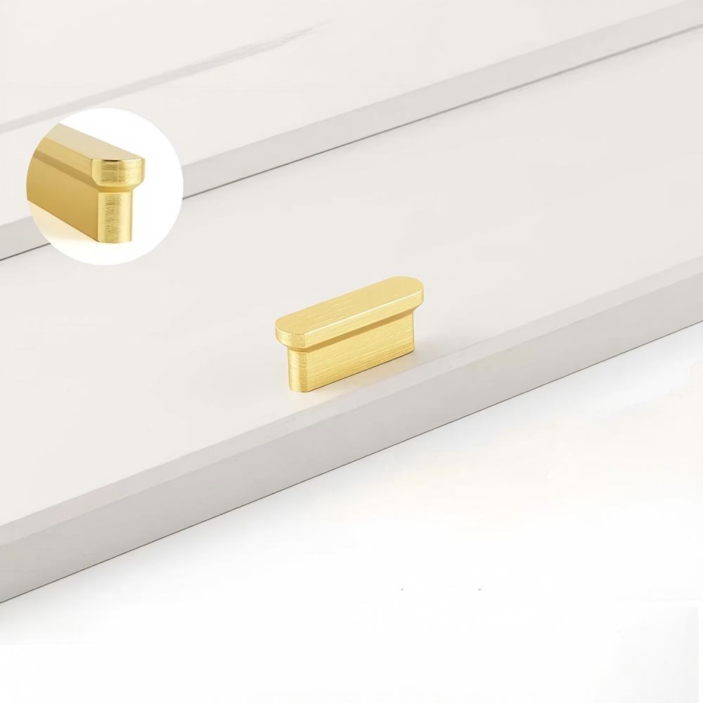 Brushed Gold Aluminium Round Head Cupboard Handles