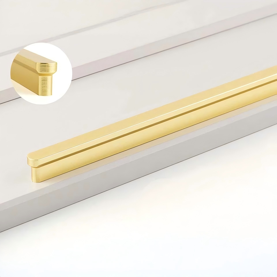 Brushed Gold Aluminium Round Head Cupboard Handles