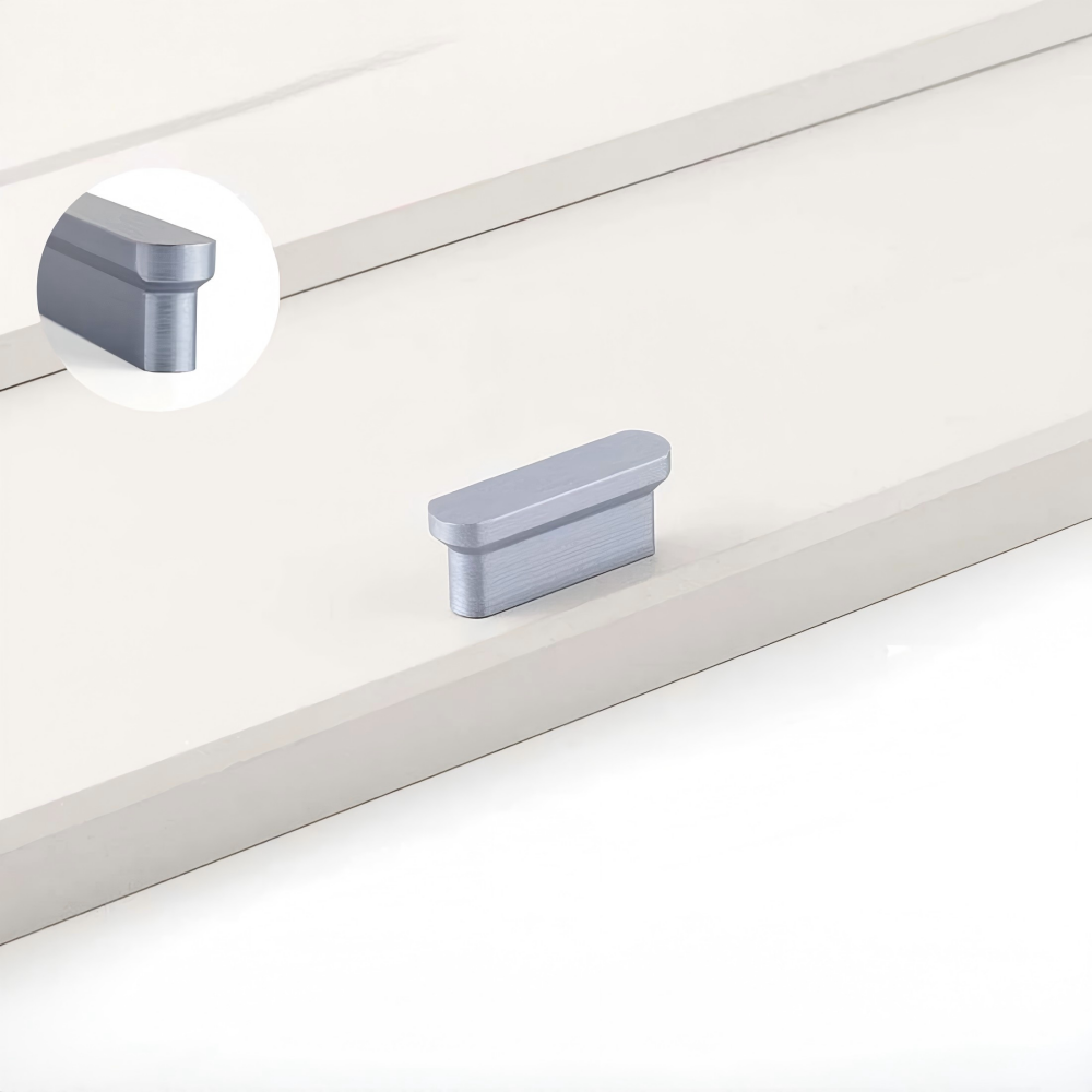 Grey Aluminium Round Head Cupboard Handles