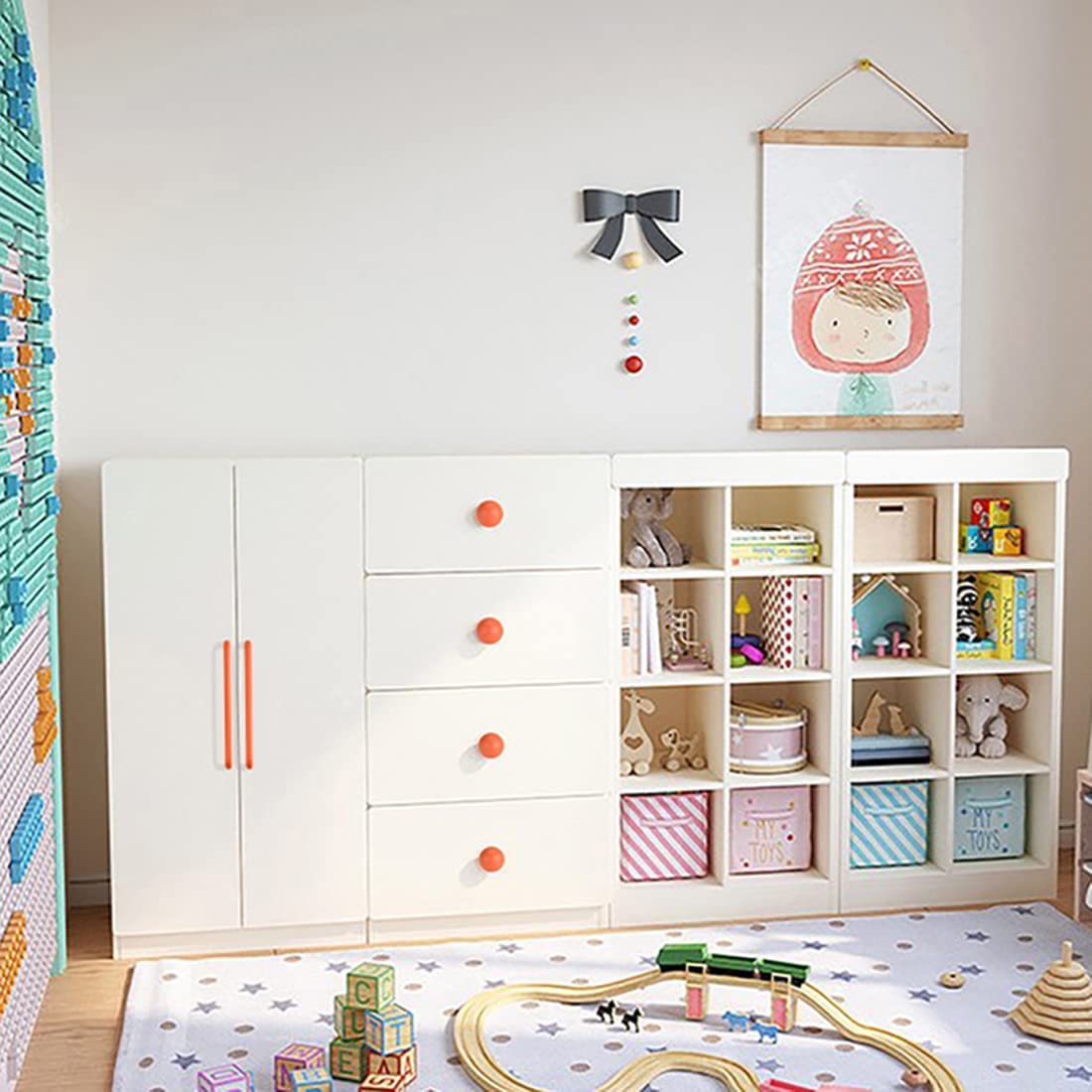 Orange Macaron Wardrobe Handles For Children's Room