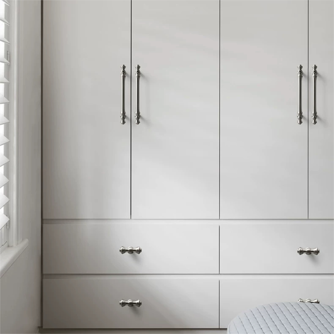 Silver Polished Bar Cabinet Drawer Pull Handles For Kitchen