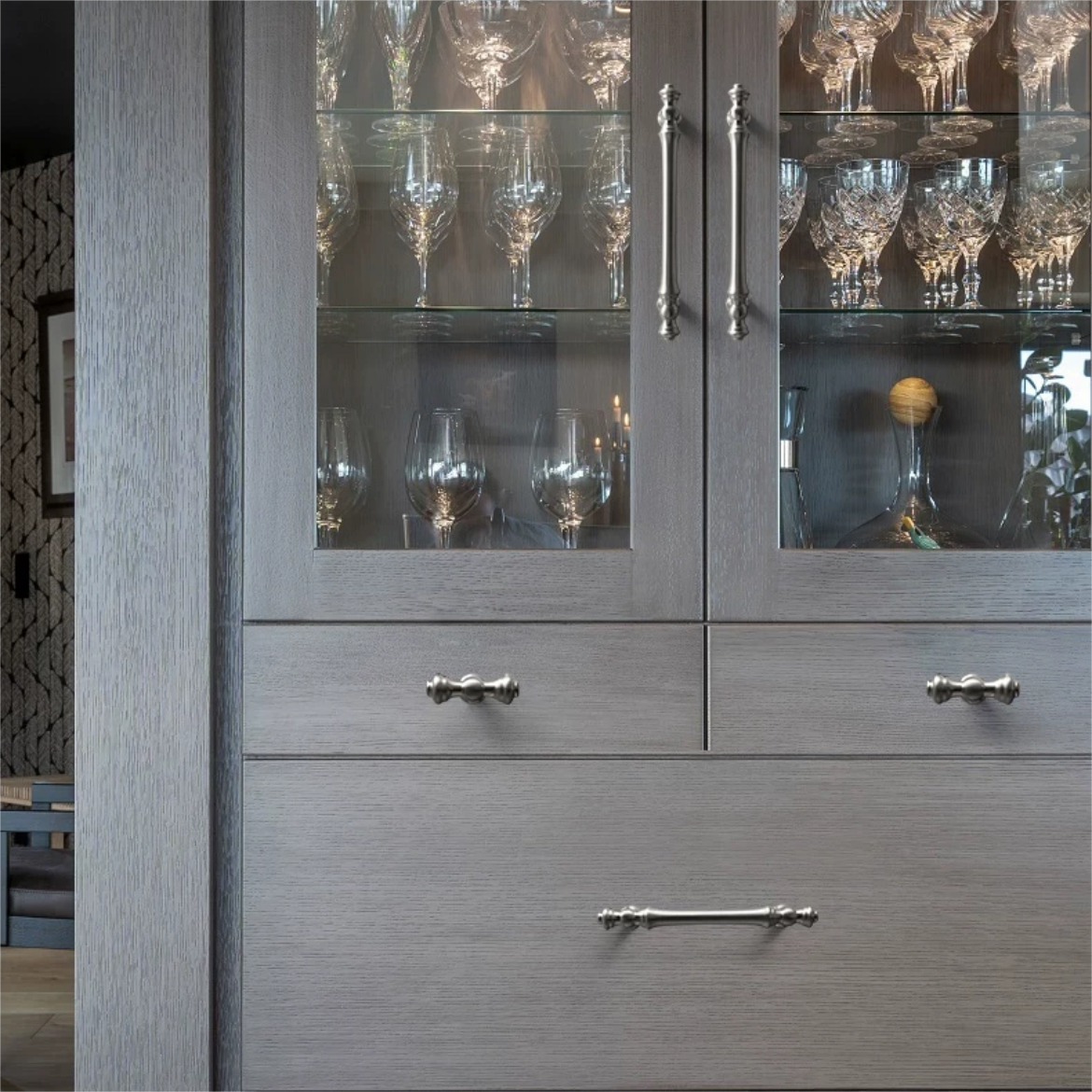 Silver Polished Bar Cabinet Drawer Pull Handles For Kitchen