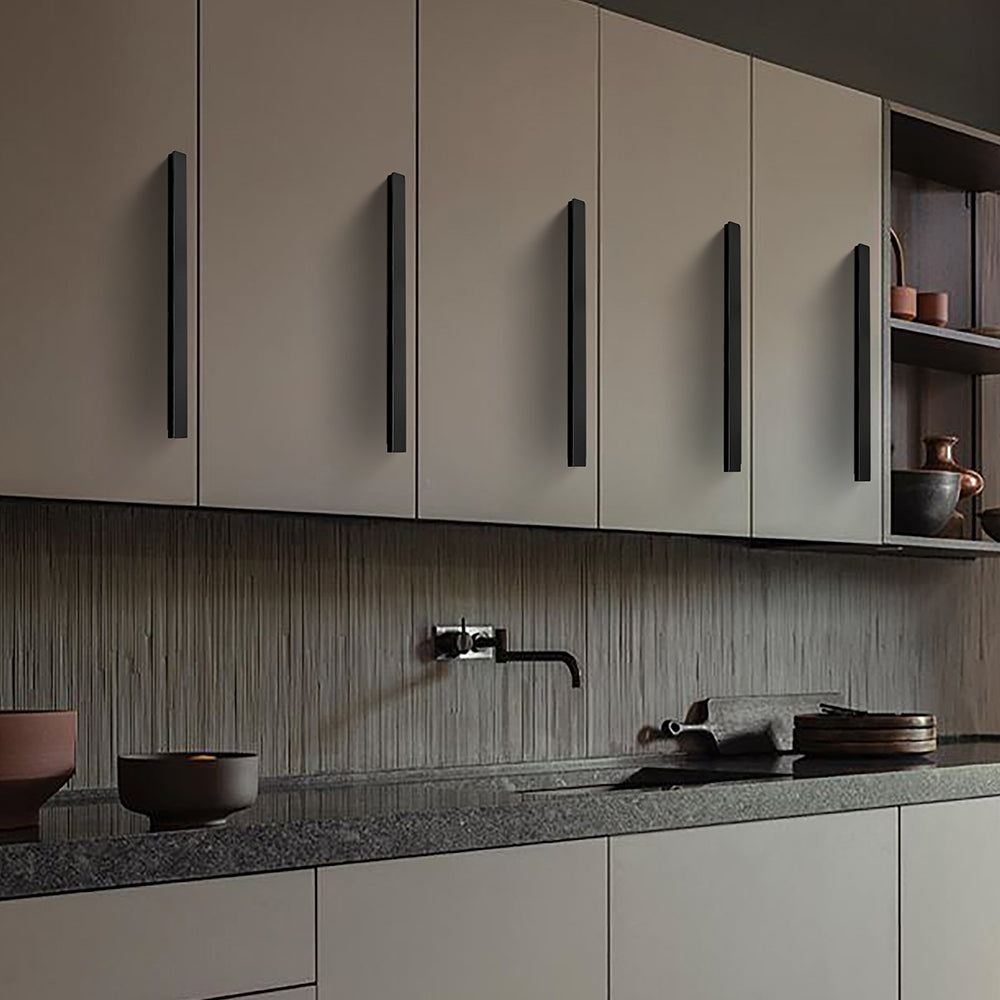 Matte Black Rectangle Shape Kitchen Cabinet Drawer Handles