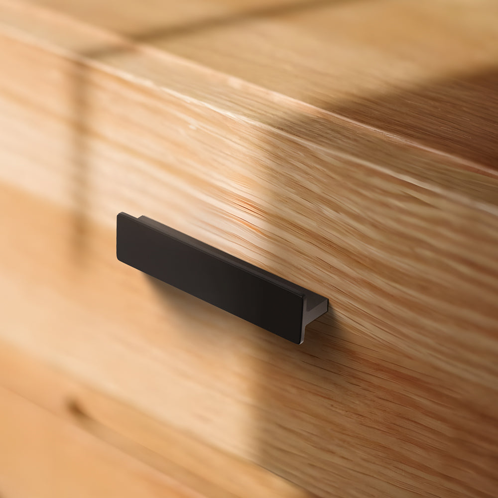 Matte Black Rectangle Shape Kitchen Cabinet Drawer Handles