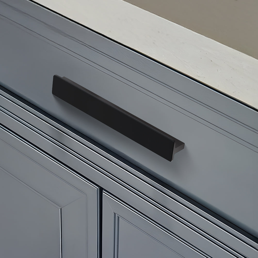 Matte Black Rectangle Shape Kitchen Cabinet Drawer Handles