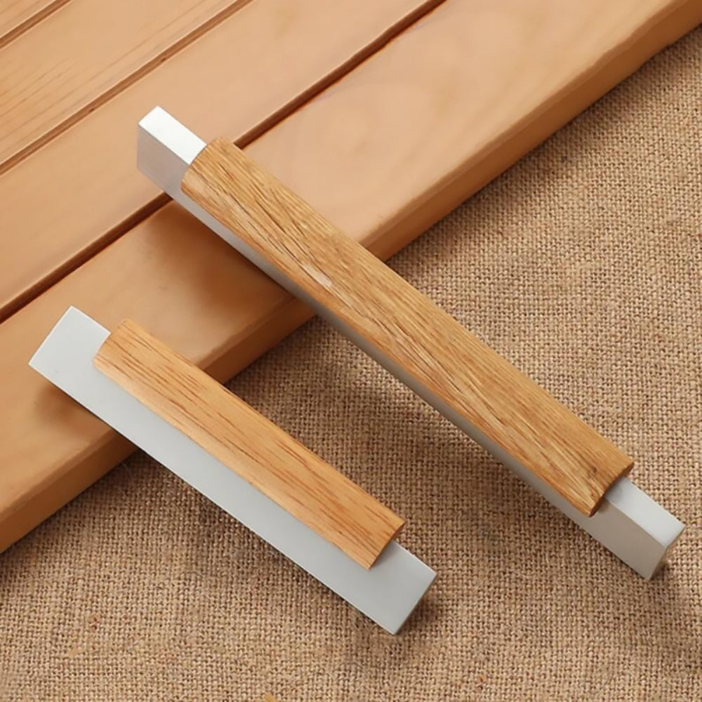Rustic Silver Handle Havaro Silver Wood Modern Kitchen Cabinet Handles – havarohardware