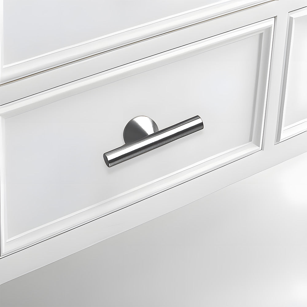 Solid Brass Silver Cone-shaped Feet Design Cupboard Door T Bar Handles