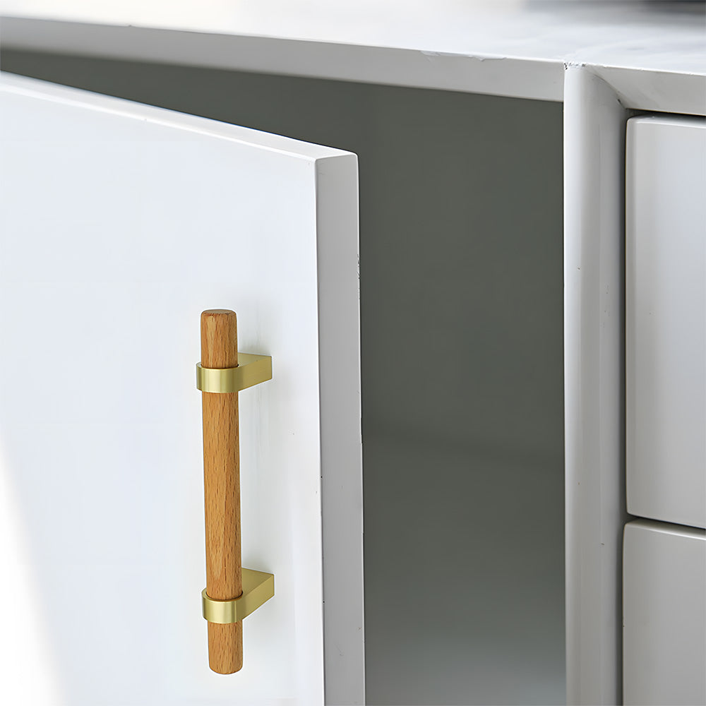 Luxury Gold Solid Wood T-Bar Cabinet Handles