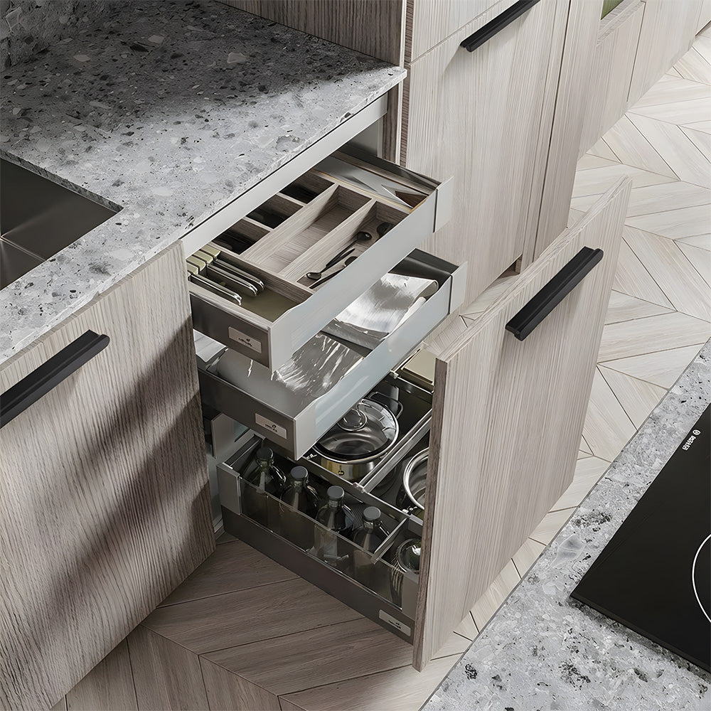Black Aluminium Round Head Cupboard Handles