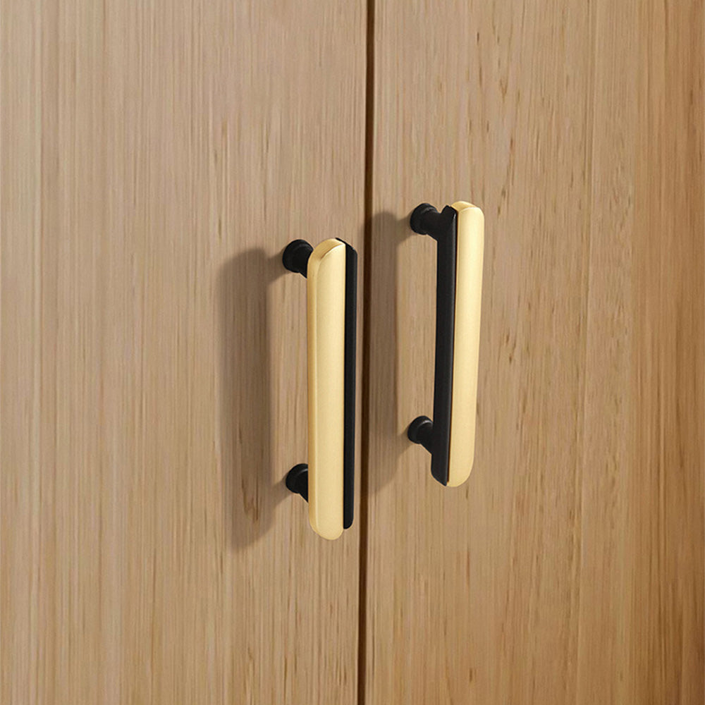 Modern Dual-Tone Curved Cabinet Handles & Knobs