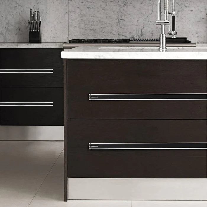 Modern Black and Chrome Kitchen Cabinet Handles