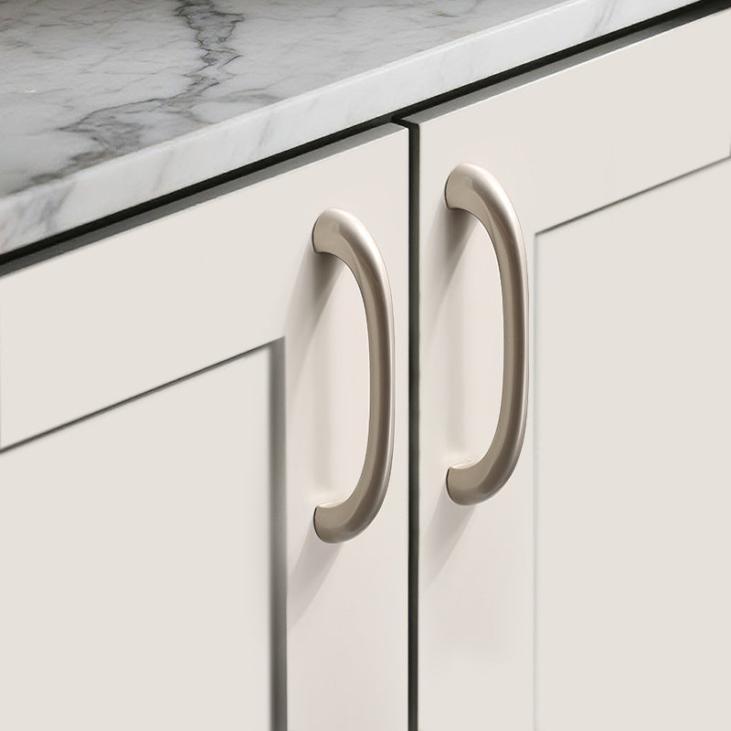Brushed Zinc Alloy Cabinet Handles Minimalist Furniture Pulls