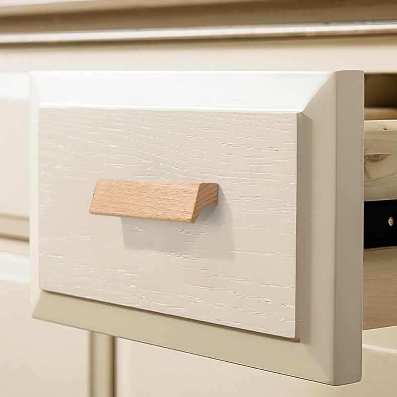 Natural Beech Wooden Cabinet Handles Wardrobe Drawer Pulls