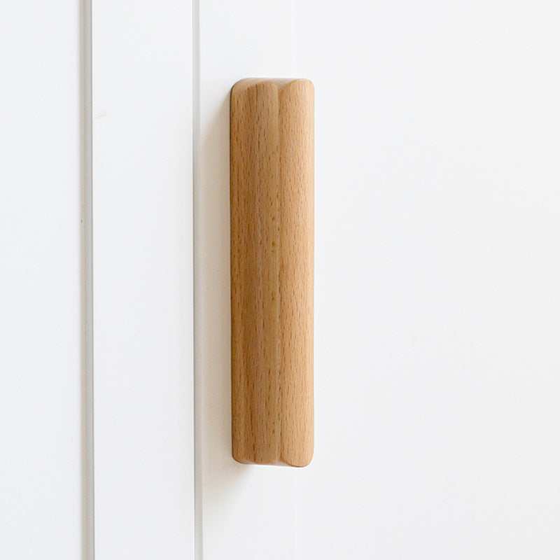 Beech Wooden Cabinet Door Handles Wardrobe Drawer Pulls