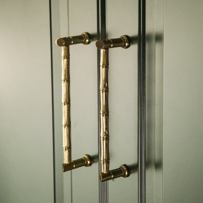 Solid Imitation Brass Bamboo Cabinet Handles Modern Drawer Pulls