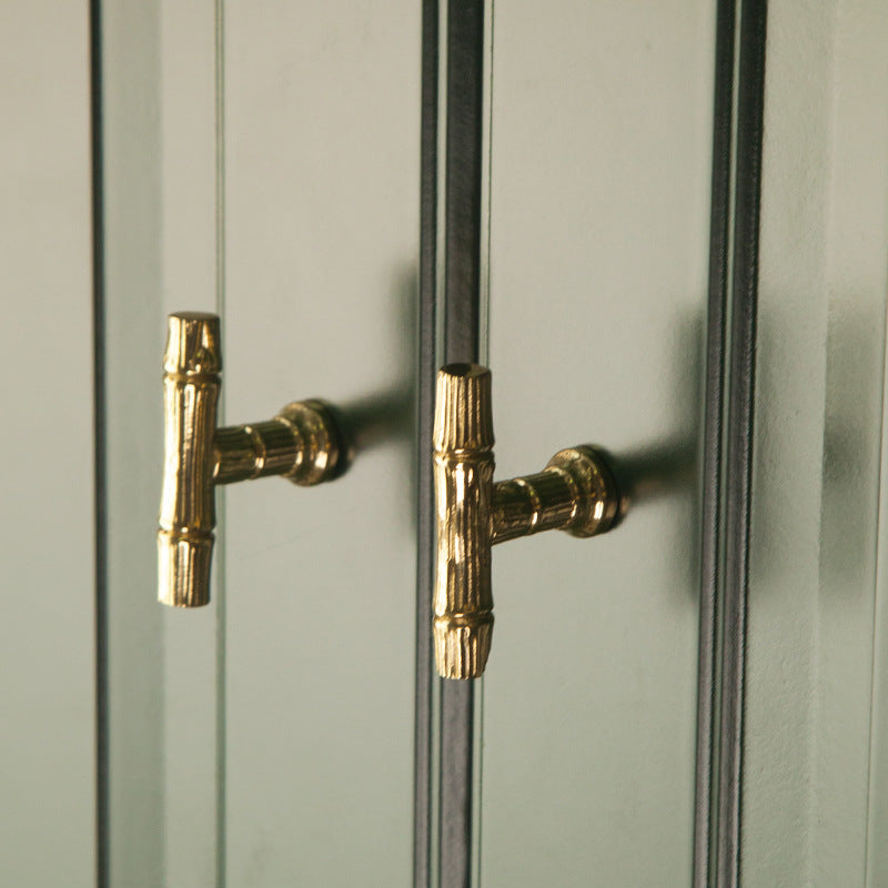 Solid Imitation Brass Bamboo Cabinet Handles Modern Drawer Pulls
