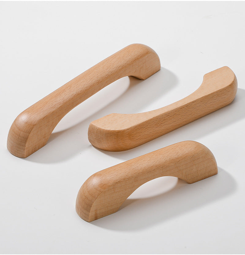 Beech Wooden Kitchen Cabinet Handles Cupboard Drawer Pulls