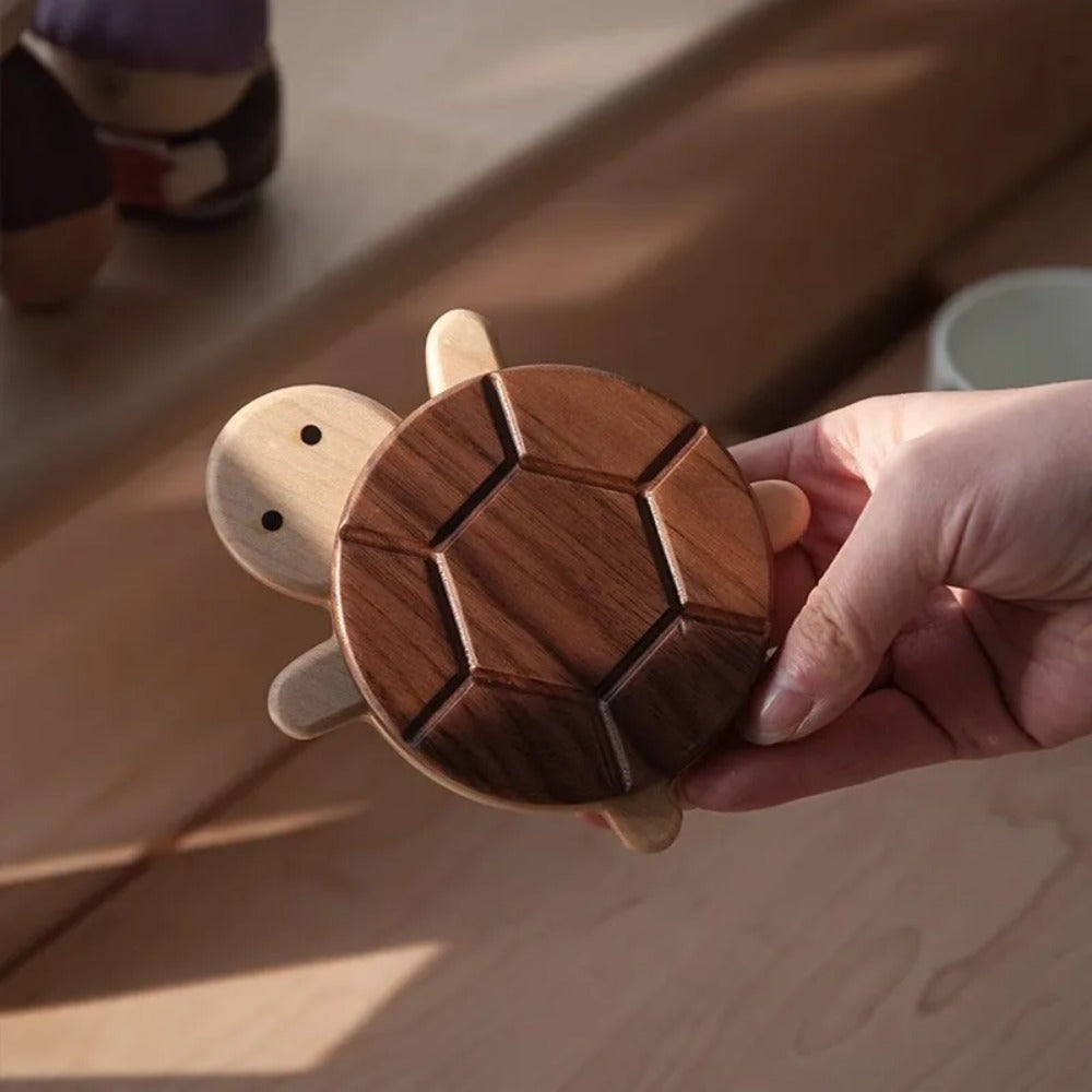 Cute Shape Black Walnut Solid Wood Turtle Coaster