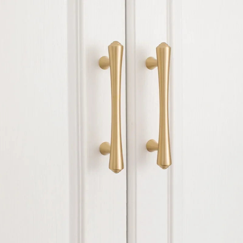 Luxury Brass Gold Drawer Pulls Full Copper Wardrobe Cabinet Door Handles