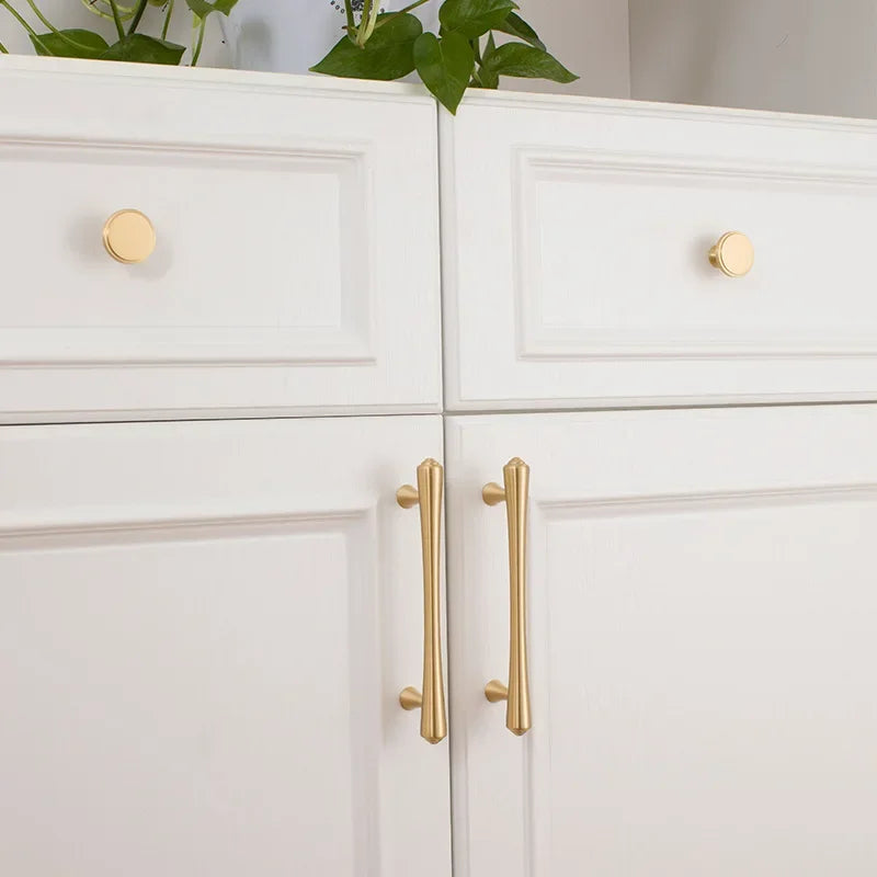 Luxury Brass Gold Drawer Pulls Full Copper Wardrobe Cabinet Door Handles