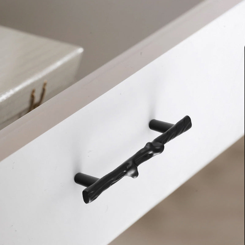 Black Tree Branch Cabinet Handles Zinc Alloy Wardrobe Drawer Pulls