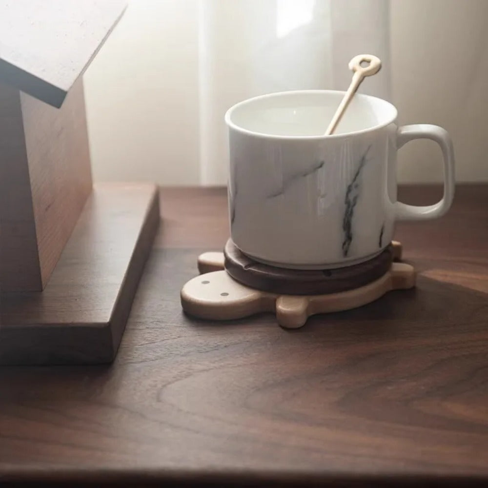 Cute Shape Black Walnut Solid Wood Turtle Coaster