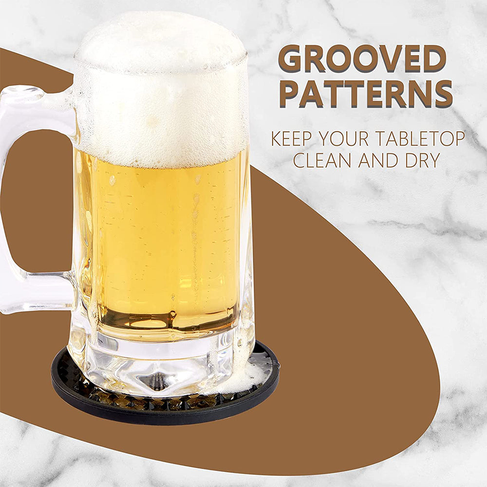 6 Pcs Silicone Non-Slip Drink Coasters with Holder