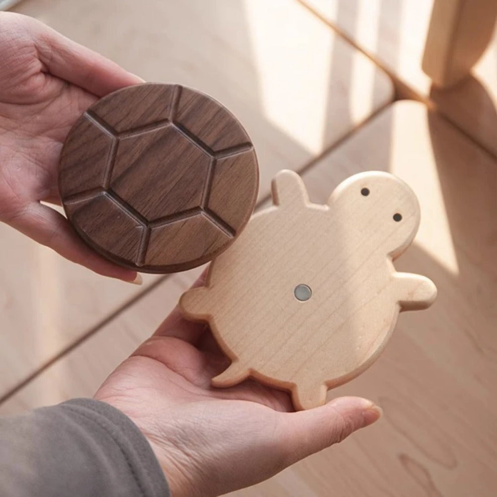 Cute Shape Black Walnut Solid Wood Turtle Coaster