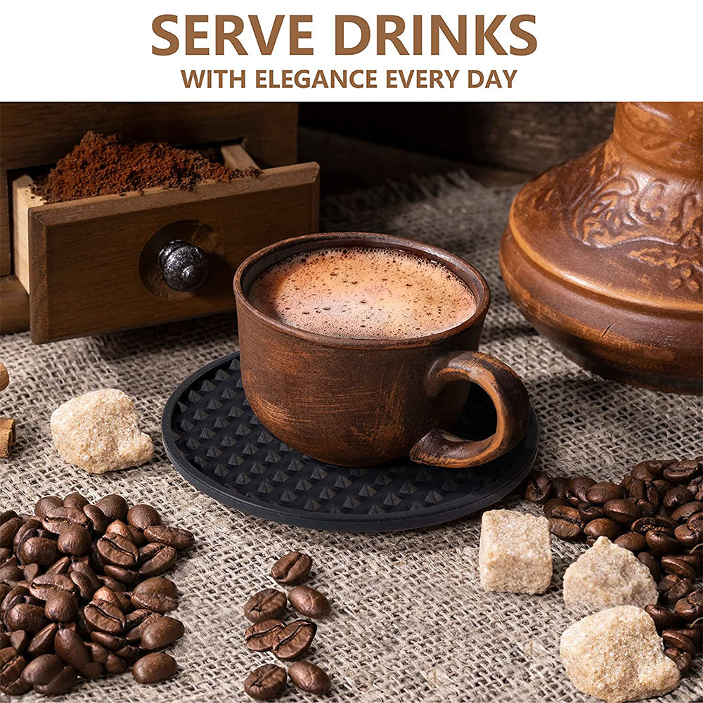 6 Pcs Silicone Non-Slip Drink Coasters with Holder