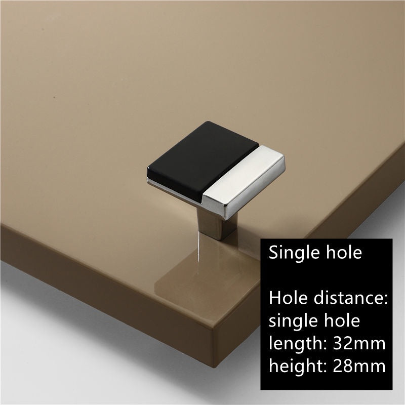Black & Chrome Zinc Alloy Square Kitchen Cupboard Handles