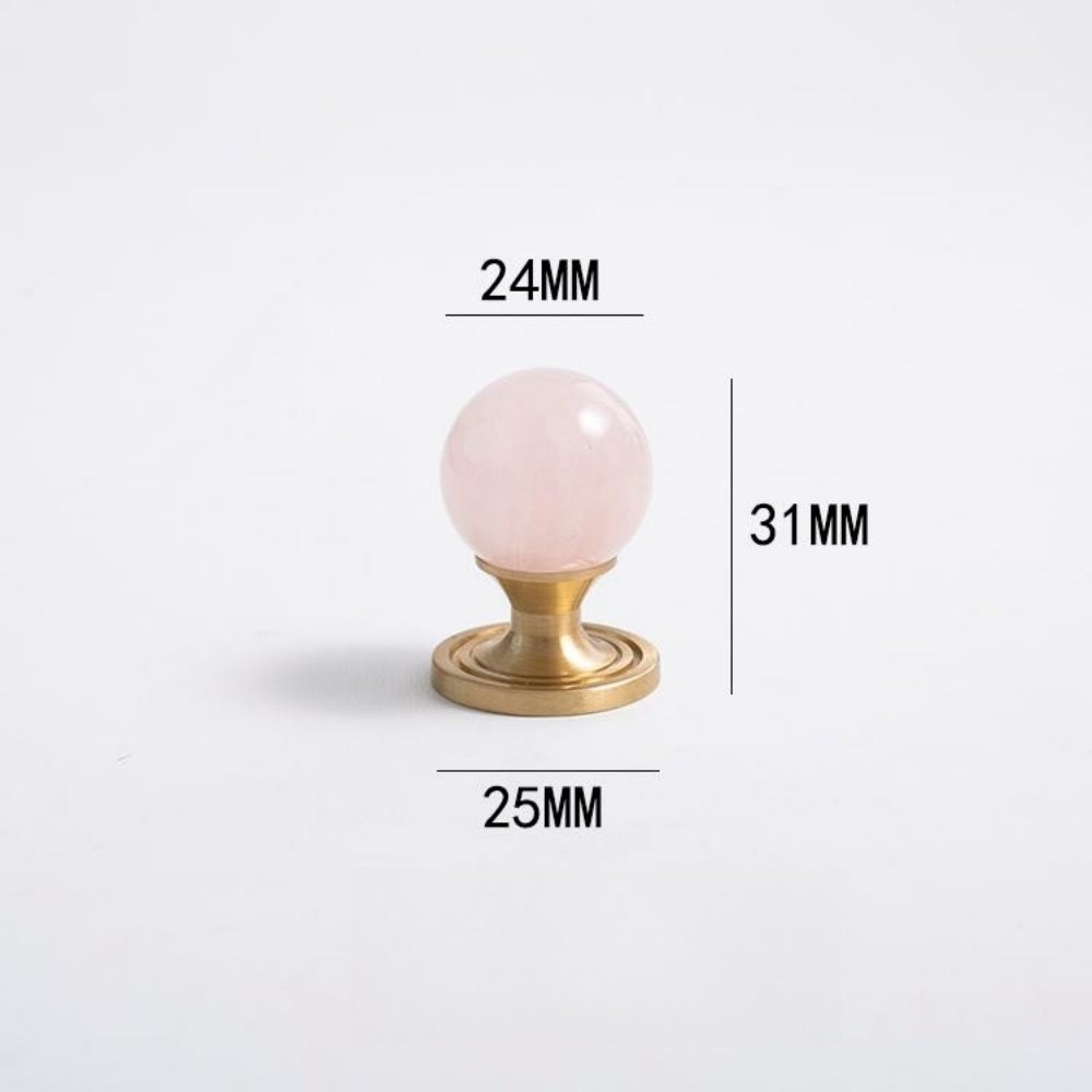 Luxury Pink Crystal Brass Wardrobe Cabinet Pull