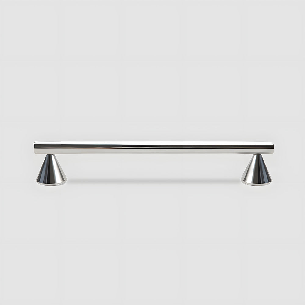 Solid Brass Silver Cone-shaped Feet Design Cupboard Door T Bar Handles