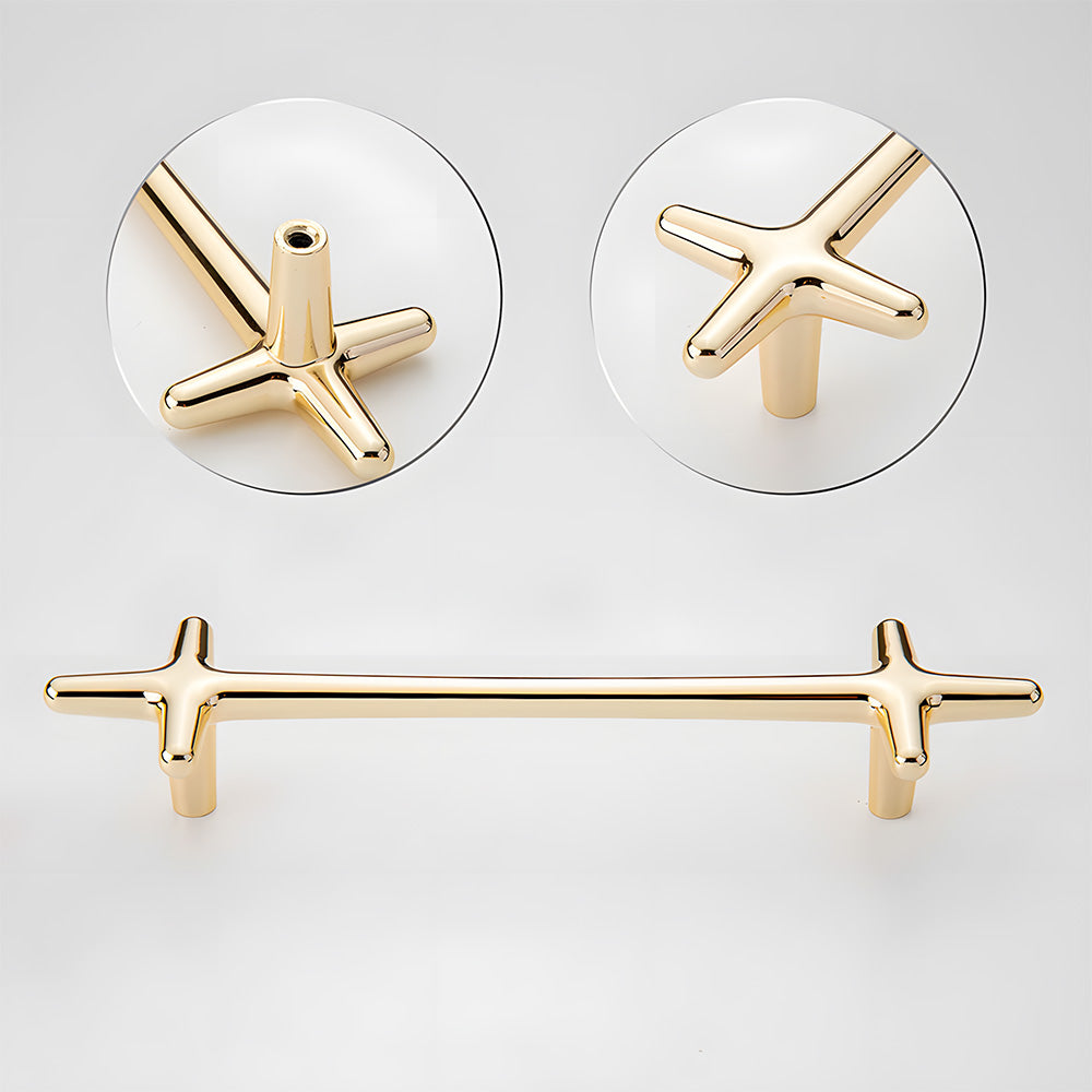 Polished Gold Aluminium Star Cupboard Handles & Cabinet Knobs