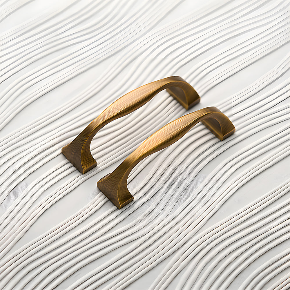 Antique Brass Finish Traditional Styled Cabinet Bow Handles