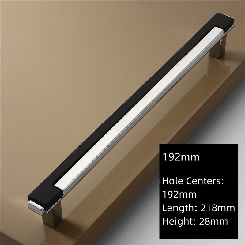Black & Chrome Zinc Alloy Square Kitchen Cupboard Handles