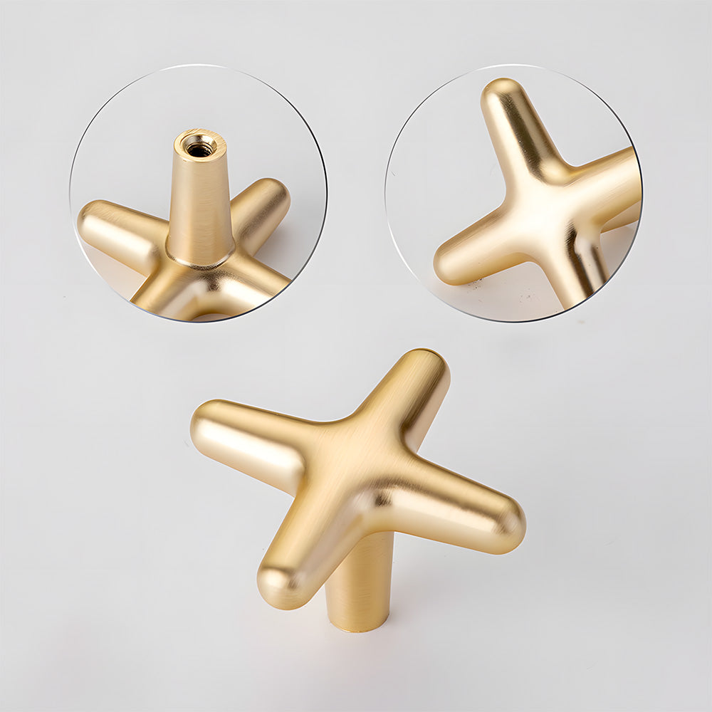 Gold Aluminium Star Cupboard Handles & Cabinet Knobs