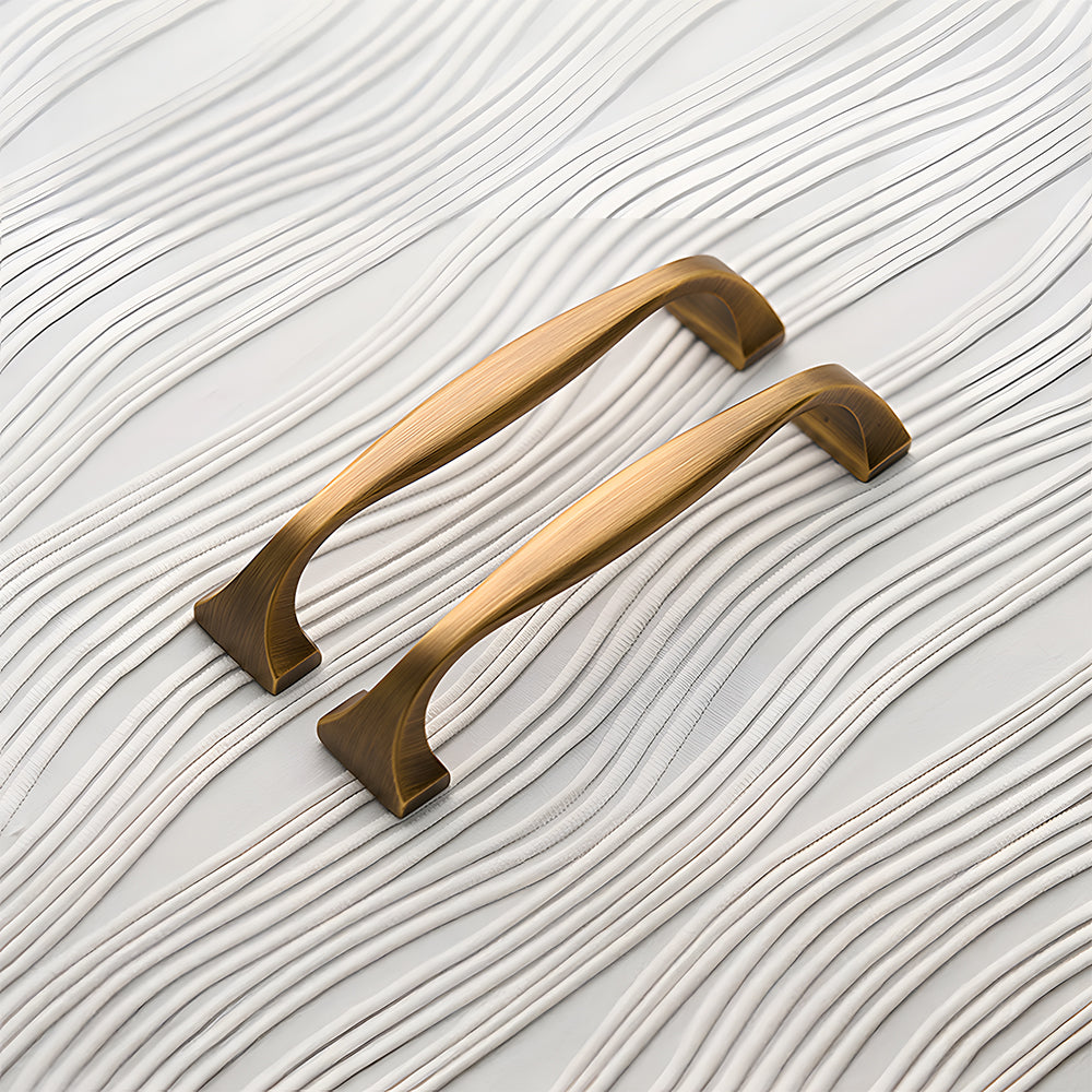 Antique Brass Finish Traditional Styled Cabinet Bow Handles