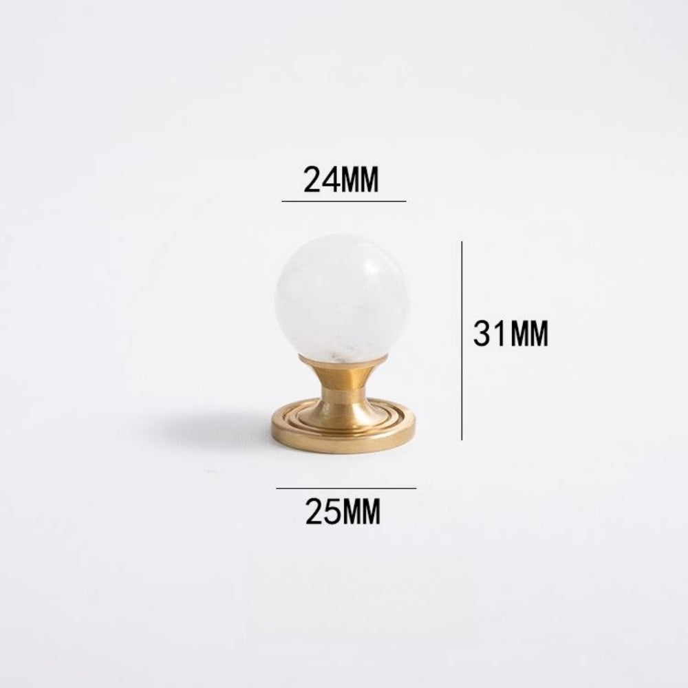 Luxury White Crystal Brass Wardrobe Pulls