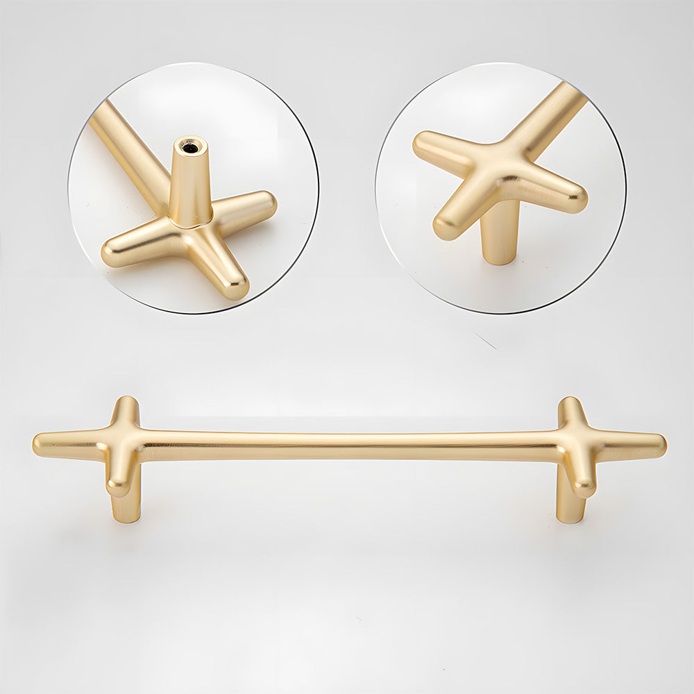 Gold Aluminium Star Cupboard Handles & Cabinet Knobs