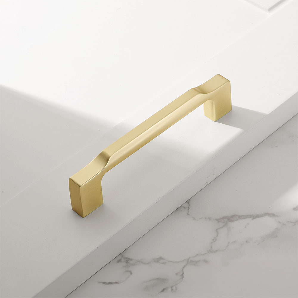 Gold Zinc Alloy Square Cabinet Pulls and Handles for Kitchen and Wardrobe