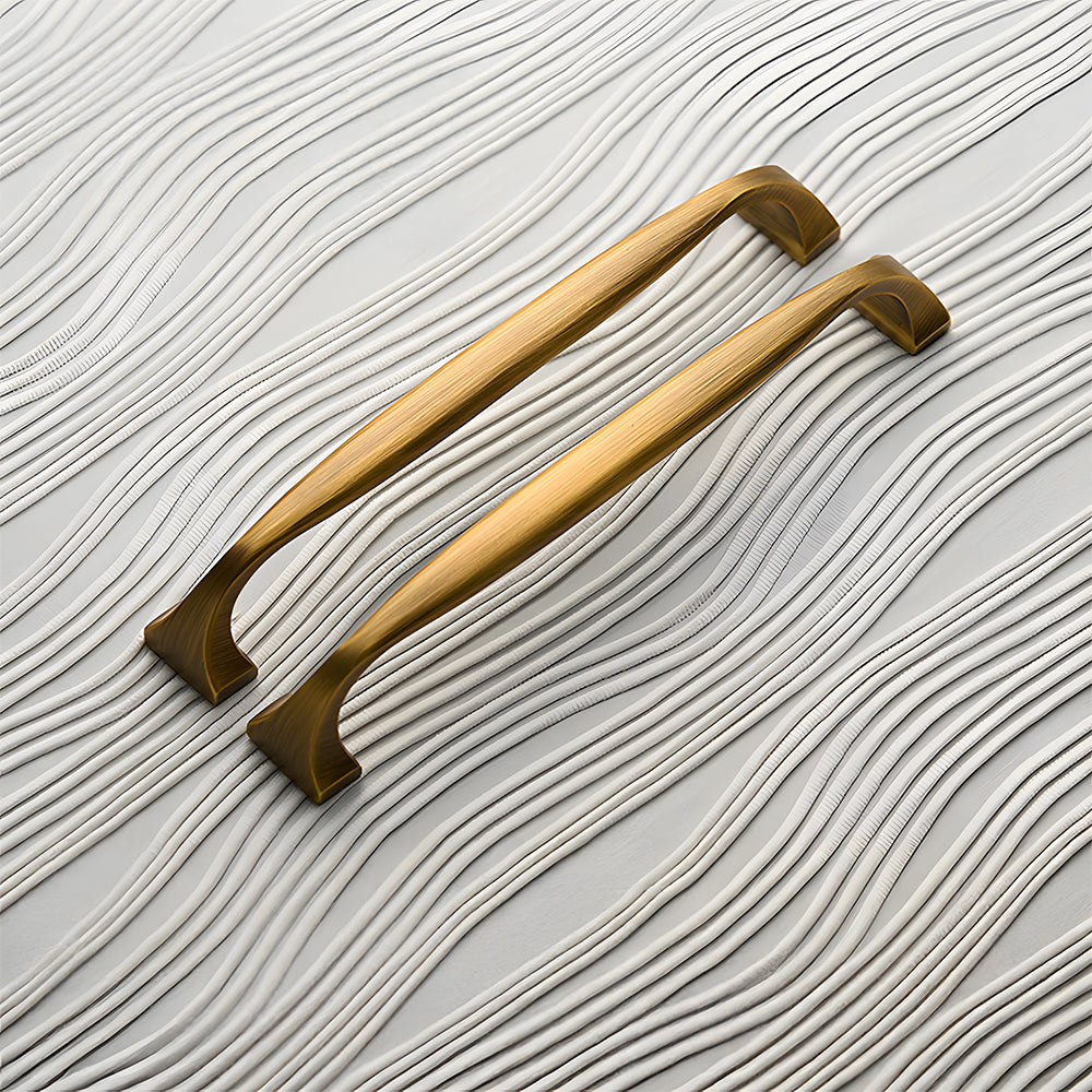 Antique Brass Finish Traditional Styled Cabinet Bow Handles