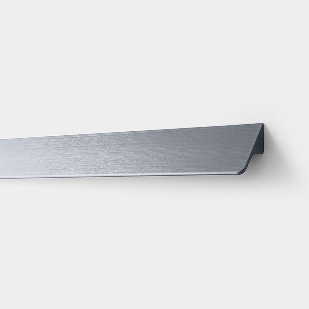 Brushed Grey Invisible Cabinet Edge Pull Handles for Kitchen