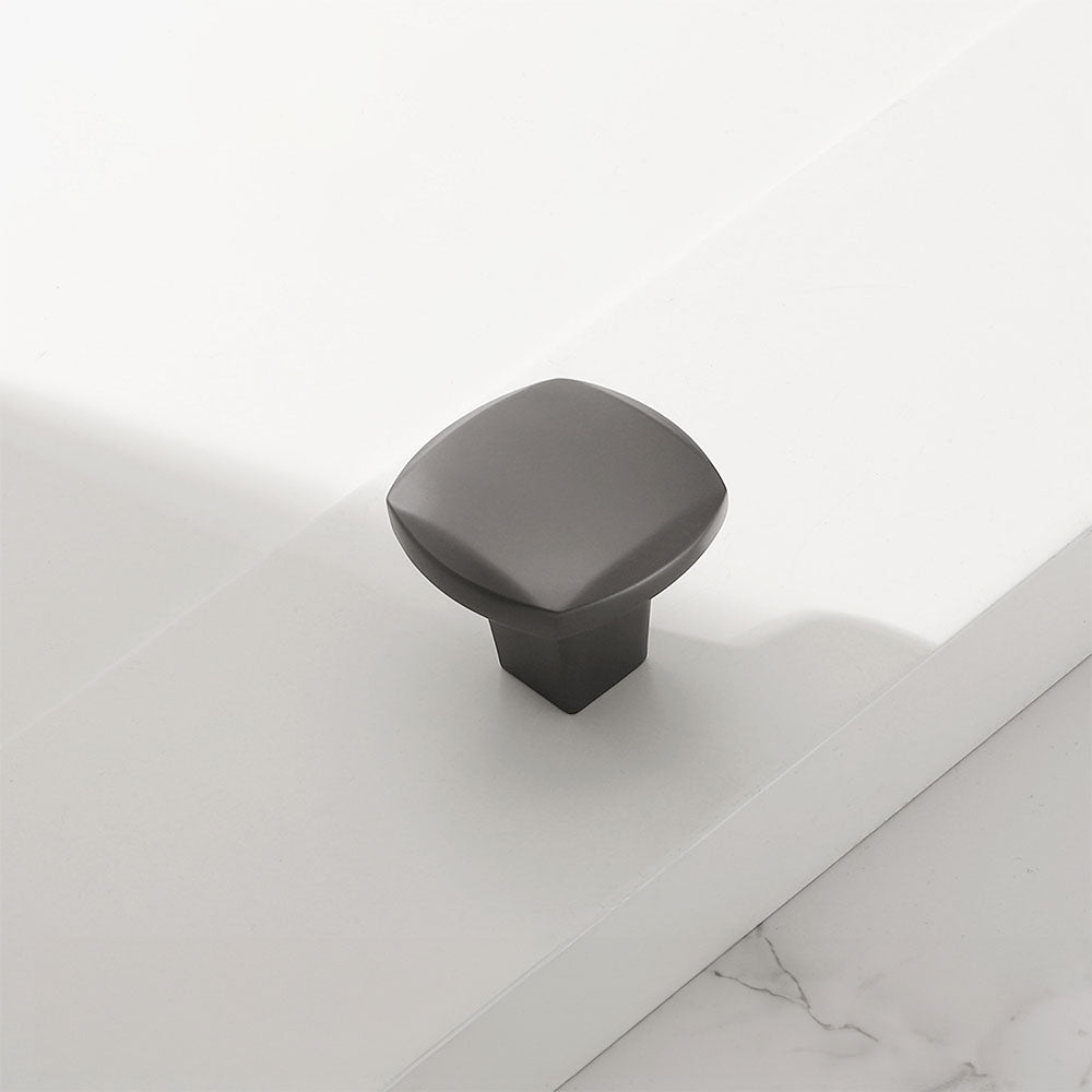 Grey Zinc Alloy Square Cabinet Pulls and Handles for Kitchen