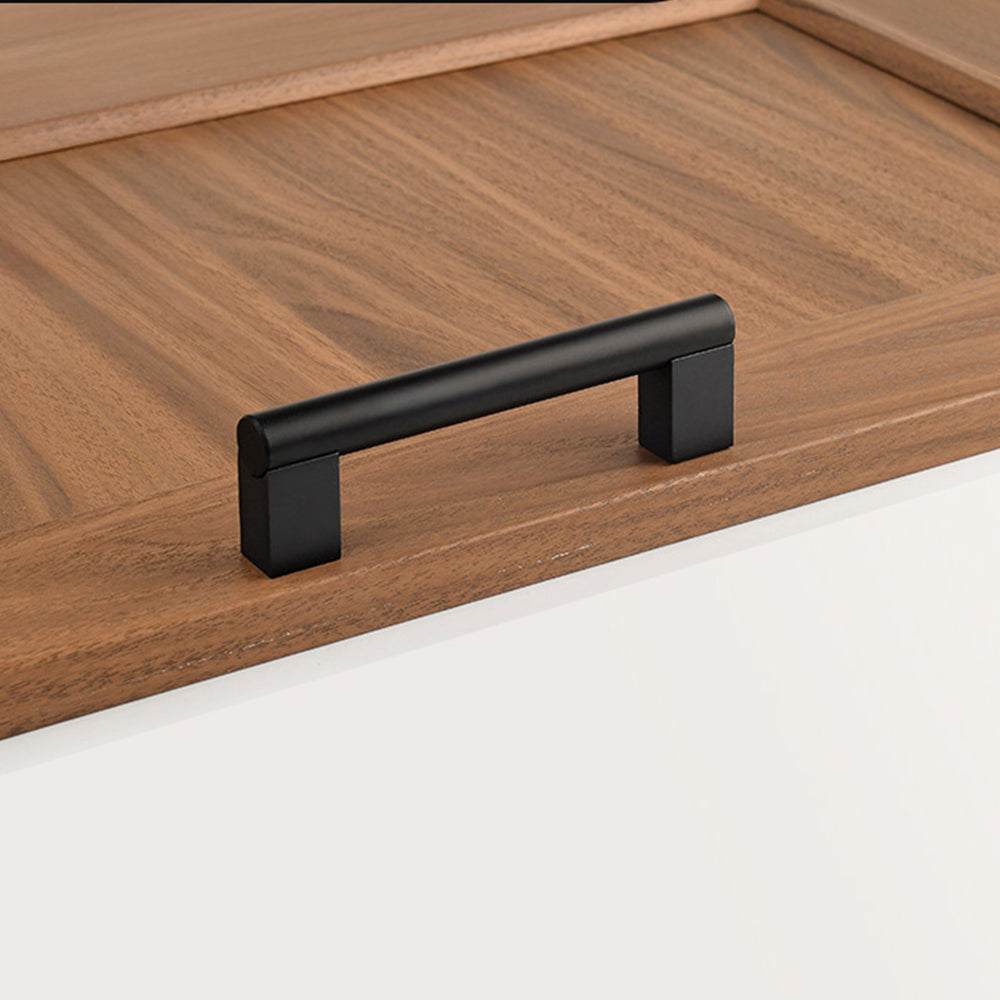 Minimalist Matte Black Finish Aluminum Cabinet Handles For Kitchen