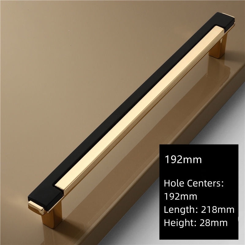 Black & Gold Zinc Alloy Square Kitchen Cupboard Handles