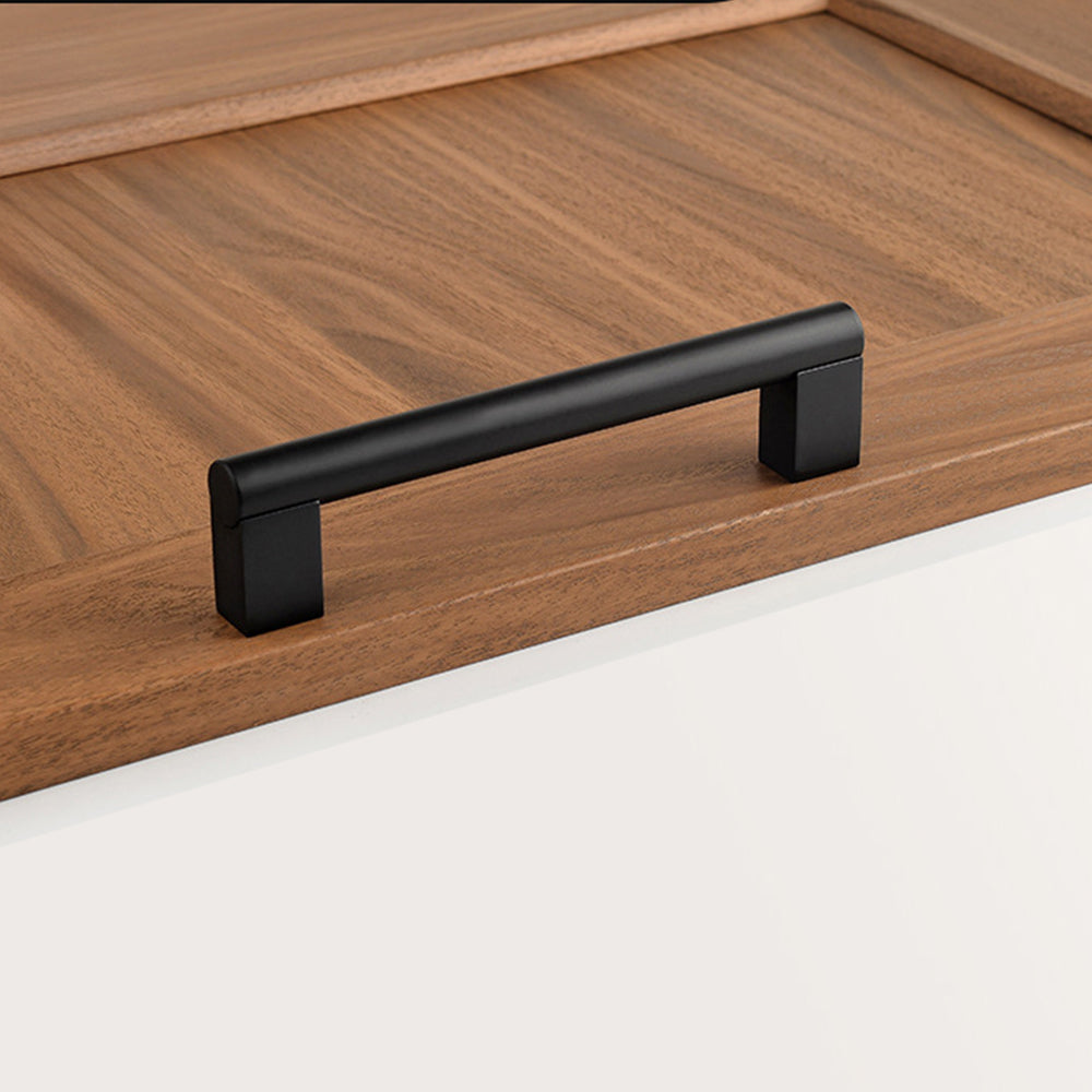Minimalist Matte Black Finish Aluminum Cabinet Handles For Kitchen