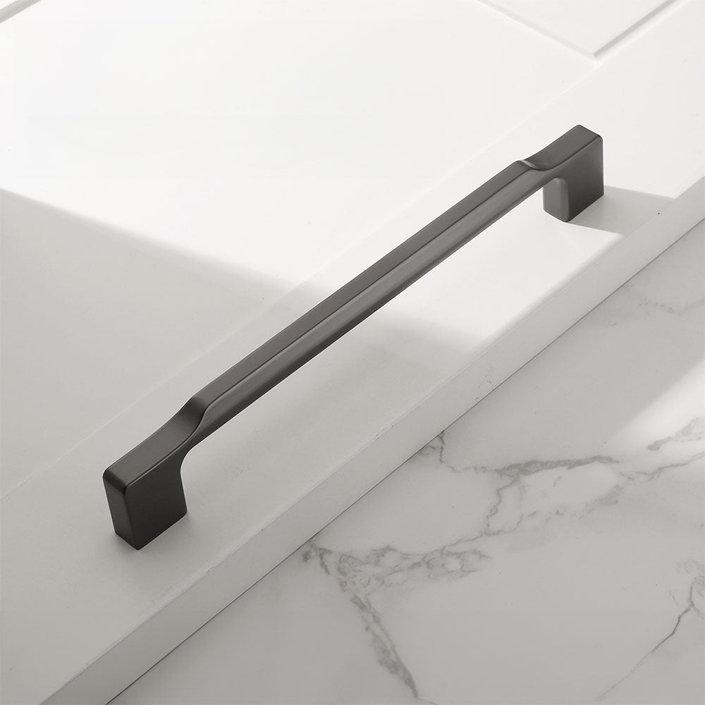Grey Zinc Alloy Square Cabinet Pulls and Handles for Kitchen
